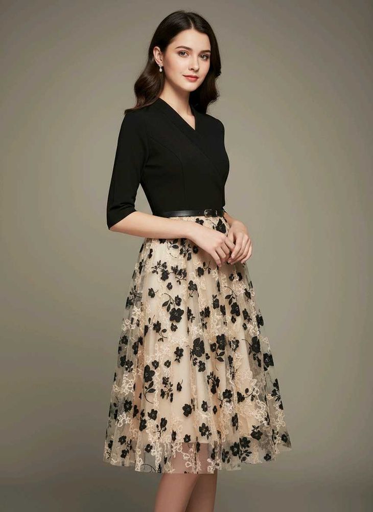 Elegant Floral Midi Dress