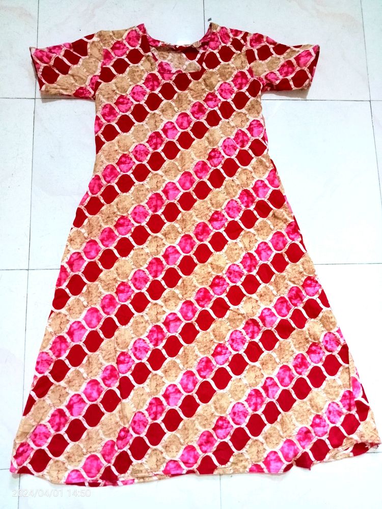 Red &amp; Pink Patterned Dress