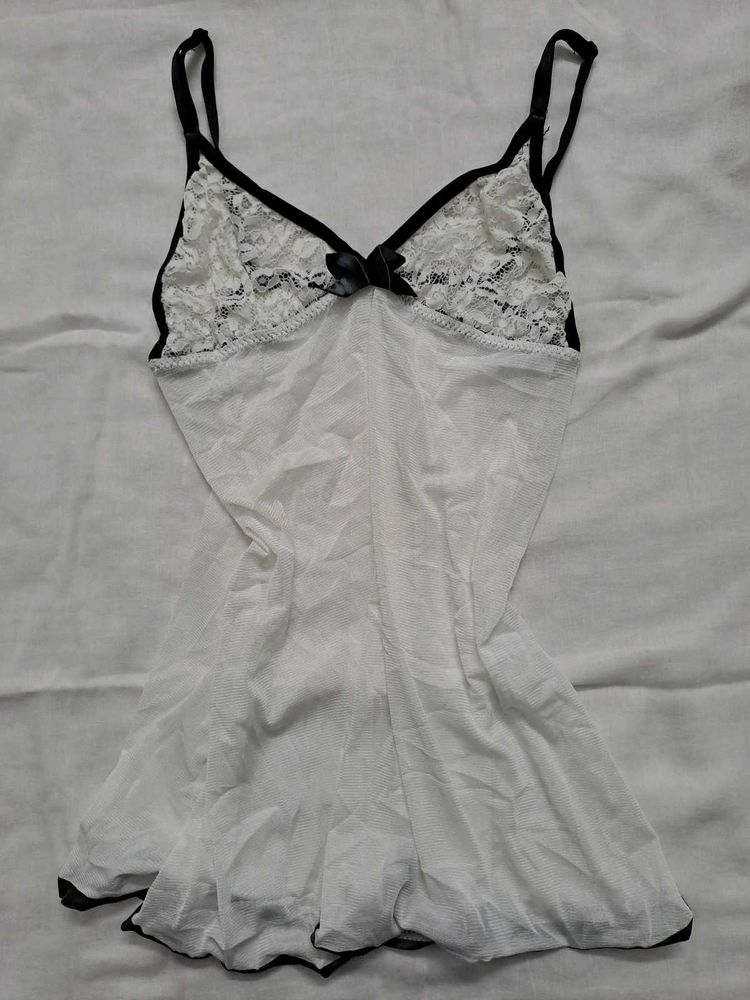 Women's Sheer Lace Babydoll Nightgown
