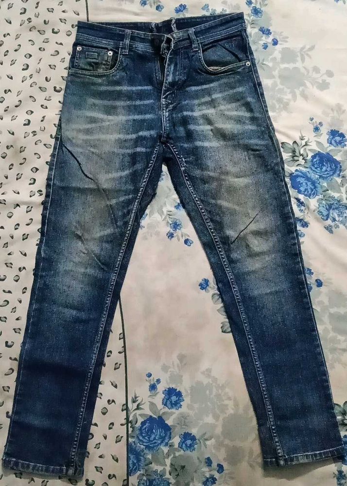 Men's Blue Distressed Jeans