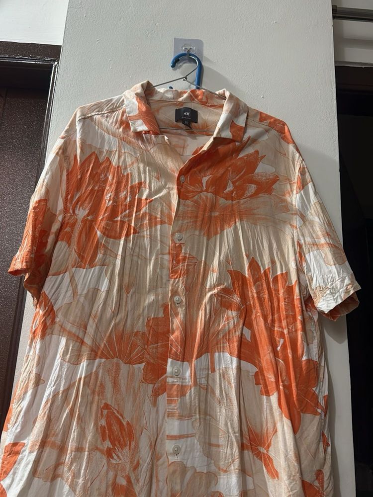 Vibrant Floral Print Button-Up Shirt