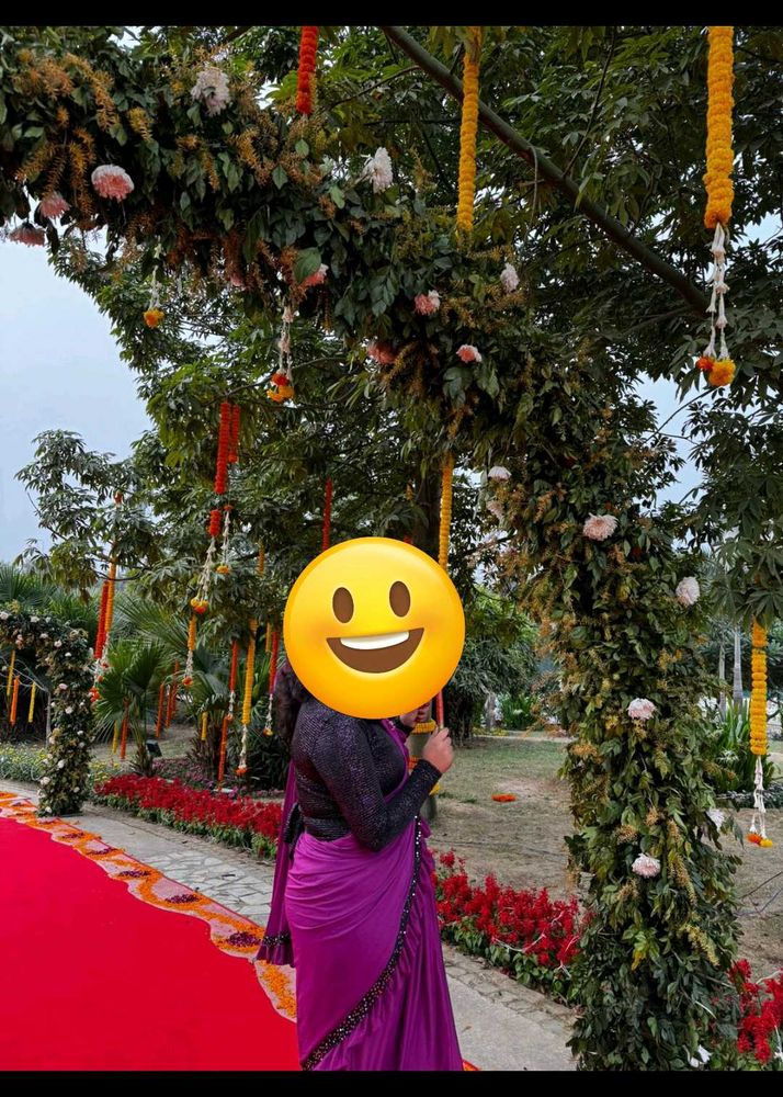 Ready To Wear Purple Saree With Hooks