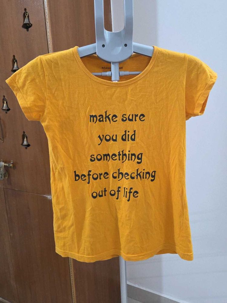 Graphic Print Yellow T-Shirt