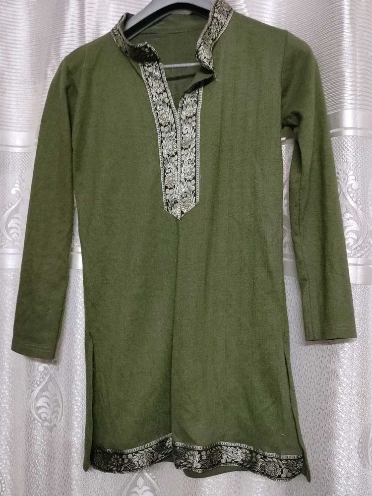Green Kurta with Embroidery