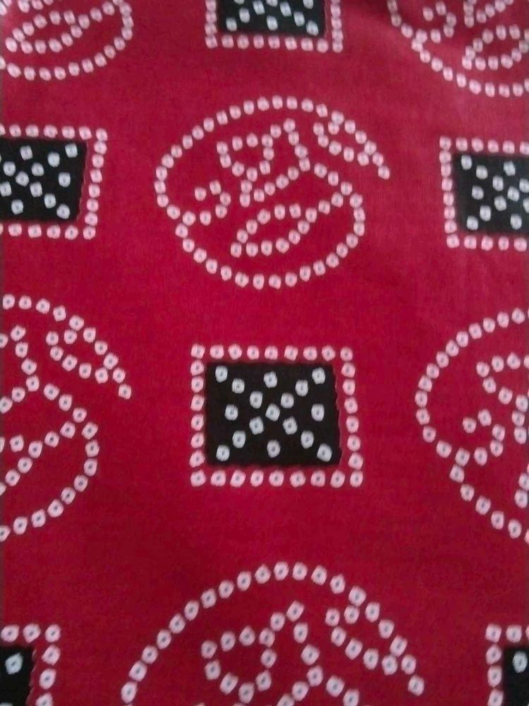 Red Black  Cotton Bandhini Special