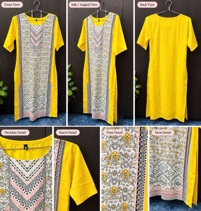 Stylish Yellow Printed Kurta