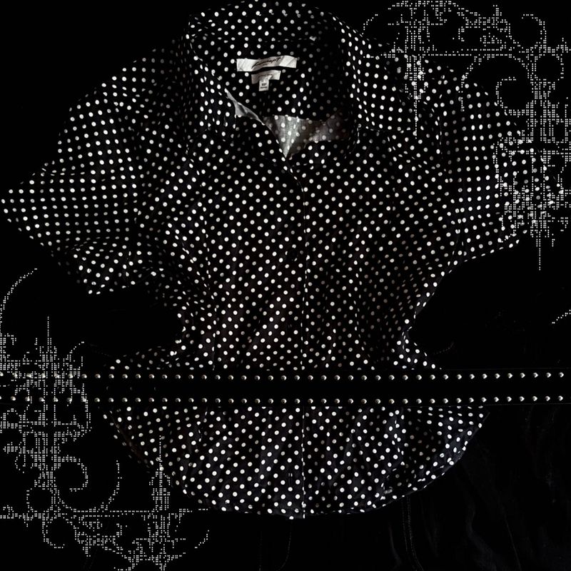 Chic Polka Dot Button-Up Blouse