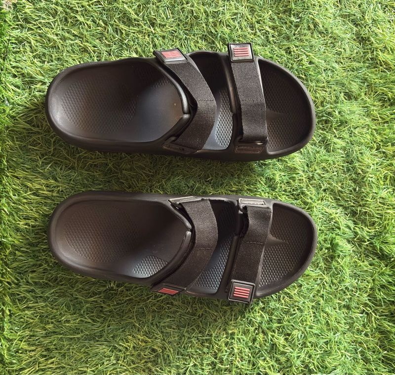 Black Adjustable Strap Sandals