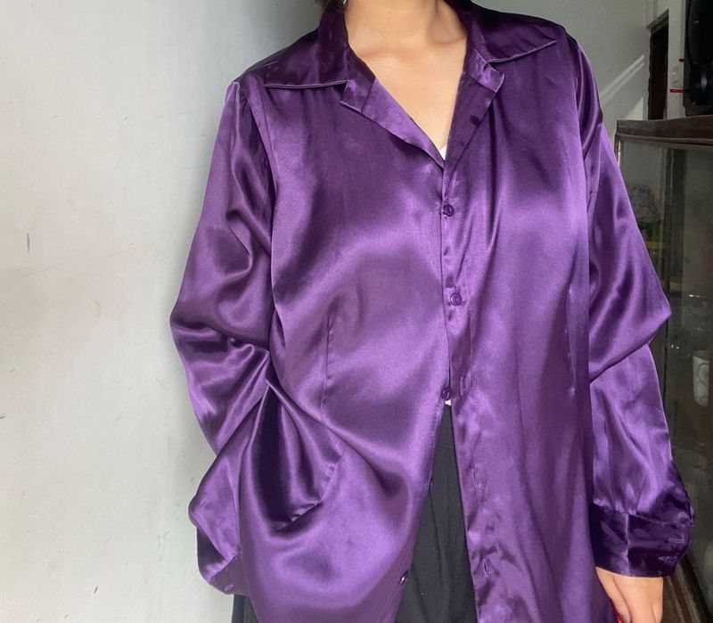 💜Purple Satin Shirt 🎀
