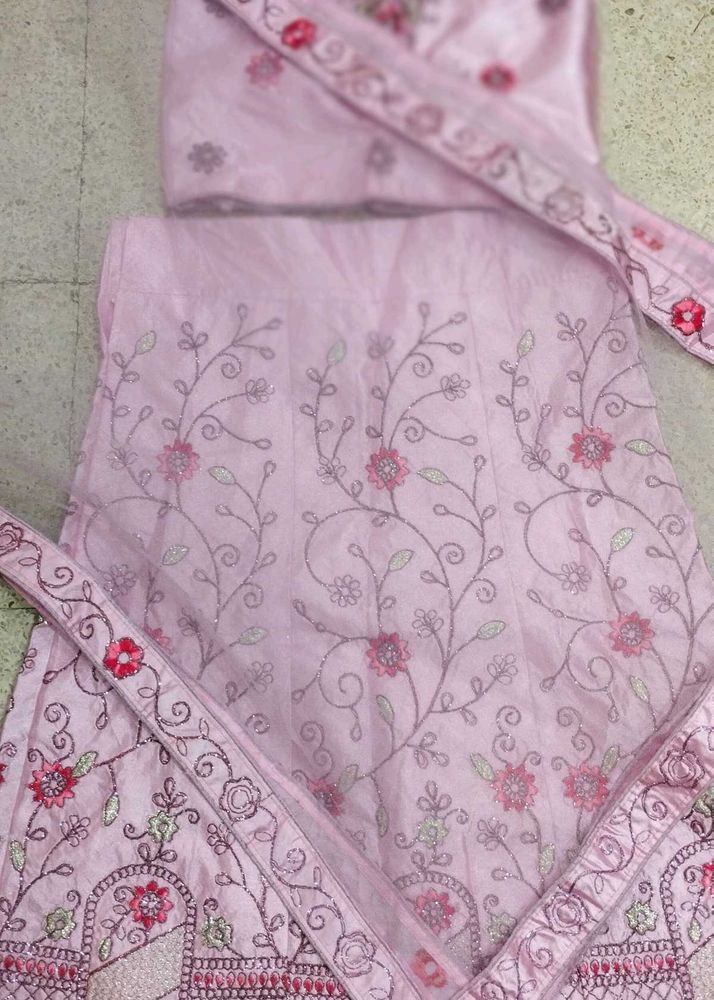 Pink Embroidered Lehenga Choli Set
