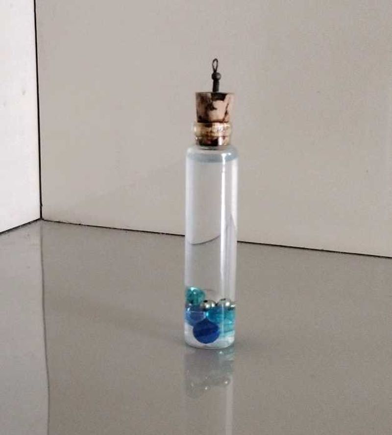 Handmade Beaded Glass Bottle Charm- Customisable