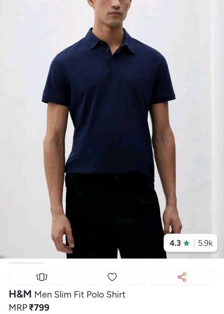 H&amp;M Slim Fit Navy Polo Shirt with tag