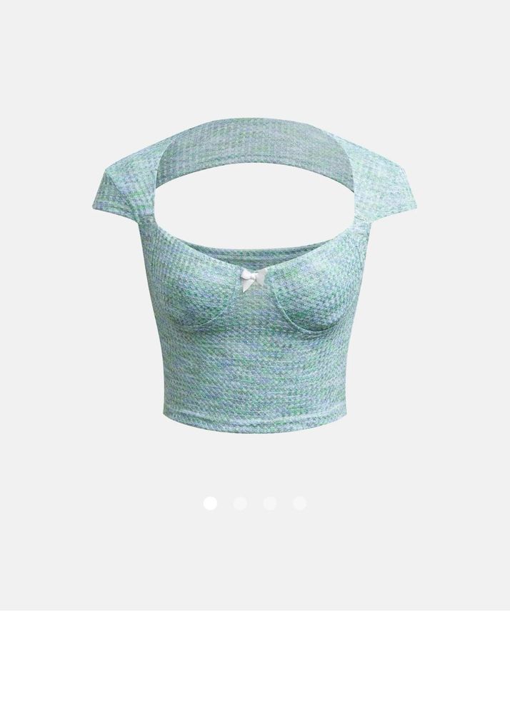 Ribbed Cutout Crop Top with Bow