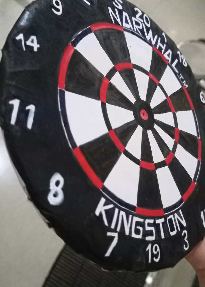Handmade dart board for jewelry organiser