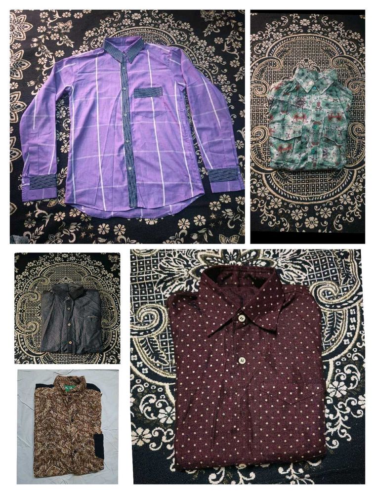 5 Men's Long Sleeve Shirts Bundle