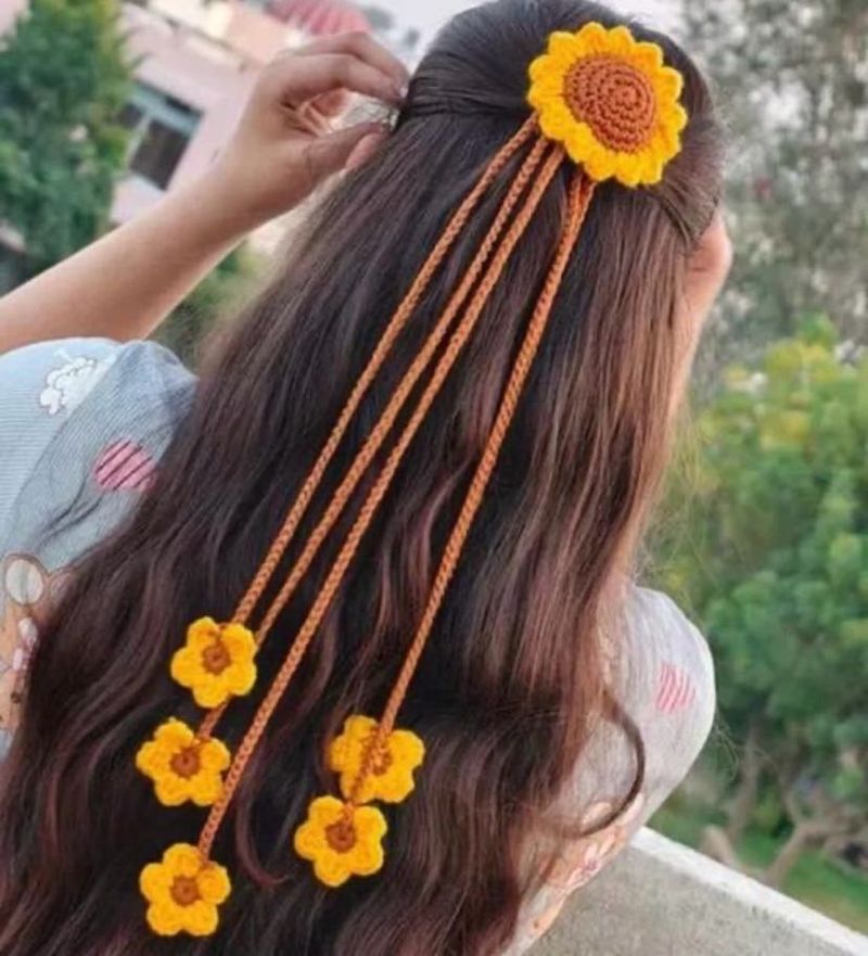 Crochet Flower Hair Accessory