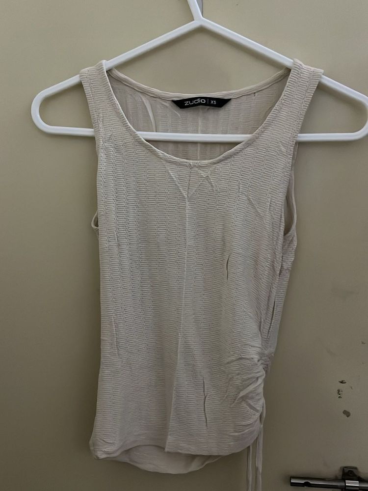 Zudio Beige Textured Tank Top