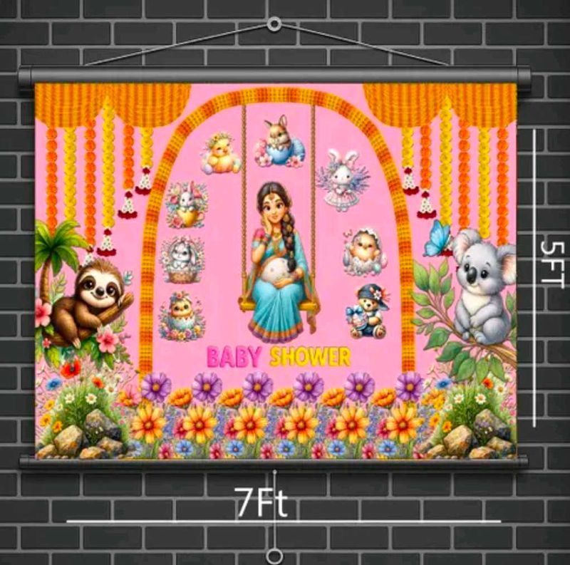 Baby Shower Backdrop Banner