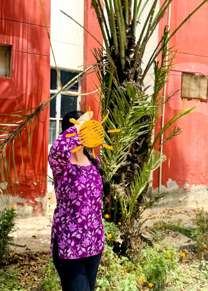 Beautiful Purple Floral Kurta