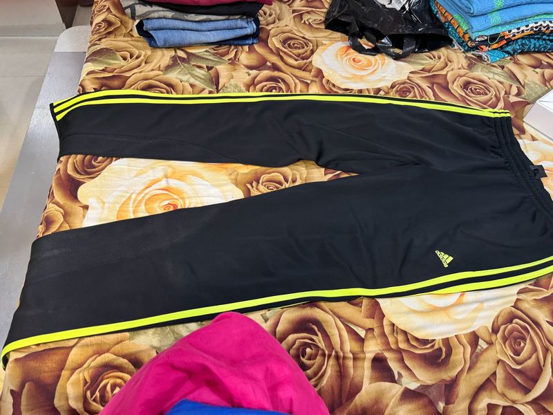 Adidas Track Pants - Black &amp; Yellow
