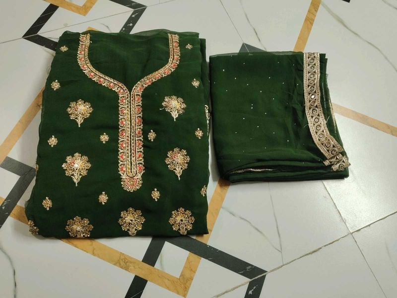 Elegant Green Kurta Set with Dupatta