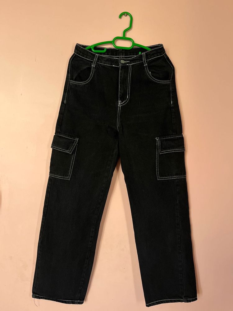 Black Cargo Jeans