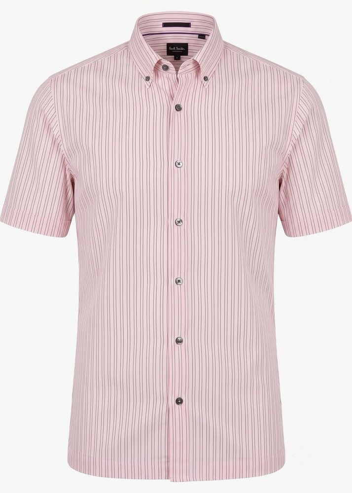 PAUL SMIT STRIPED SHORT-SLEEVE COTTON SHIR