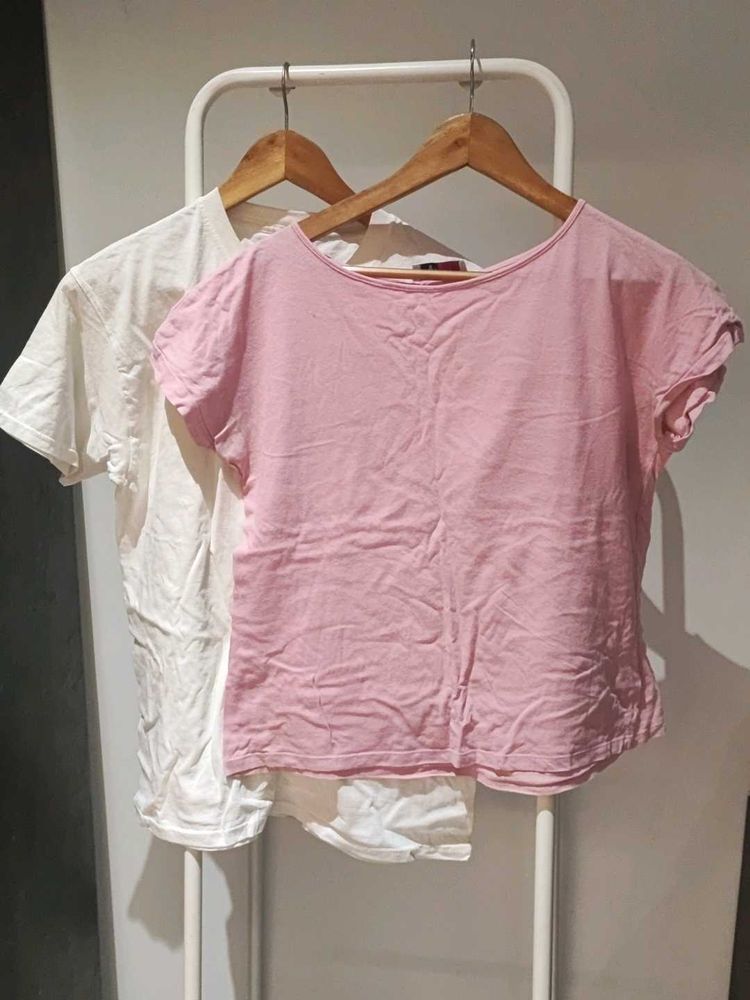 Bundle - Pink &amp; White cotton T-shirt Set