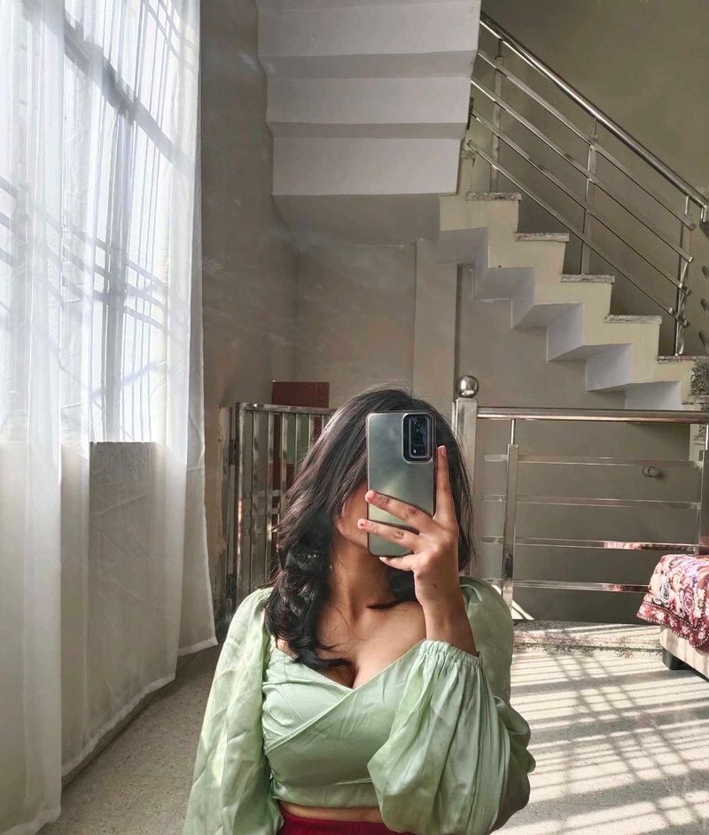 Chic Green Wrap Top