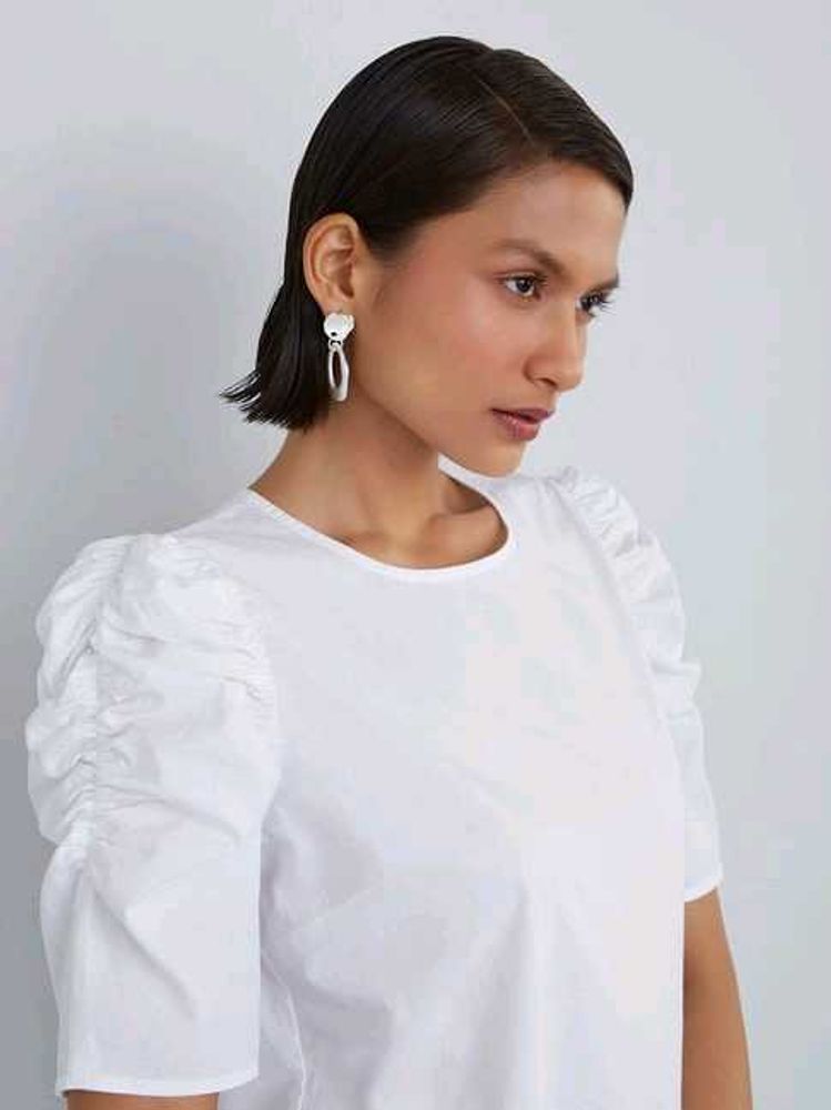 Wardrobe by Westside White Dane Cotton Top