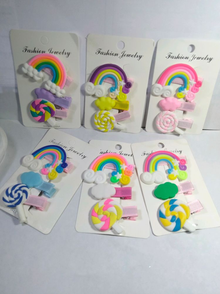 Candy Rainbow Hair Clips for Girls - Set Of 18
