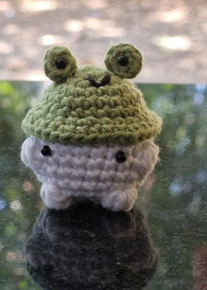 Cute Crocheted Frog Amigurumi Toy