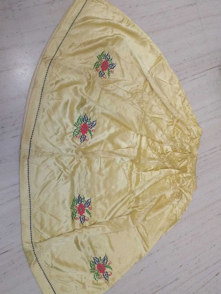 yellow Satan silk lehnga