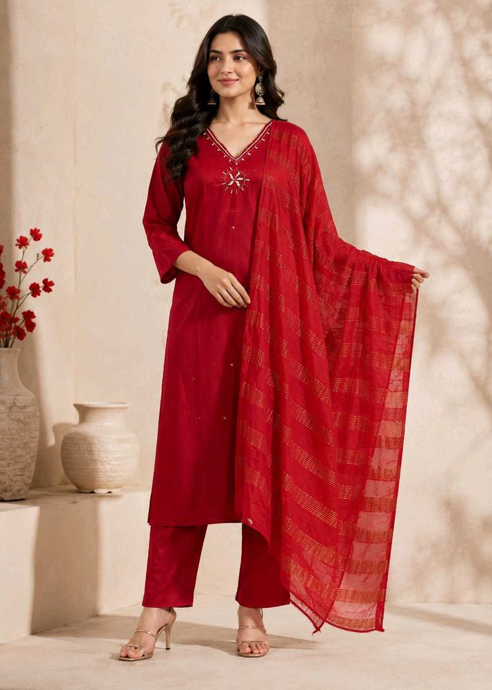 Red Kurta Set 🎀