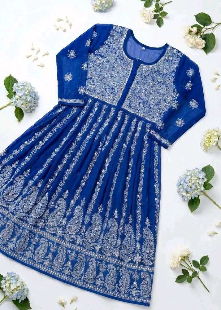 combo of Royal Blue and Red kurti