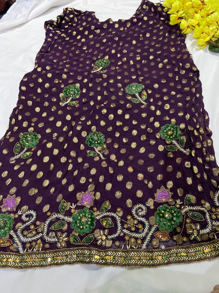 Banarasi Purple Kurta Set