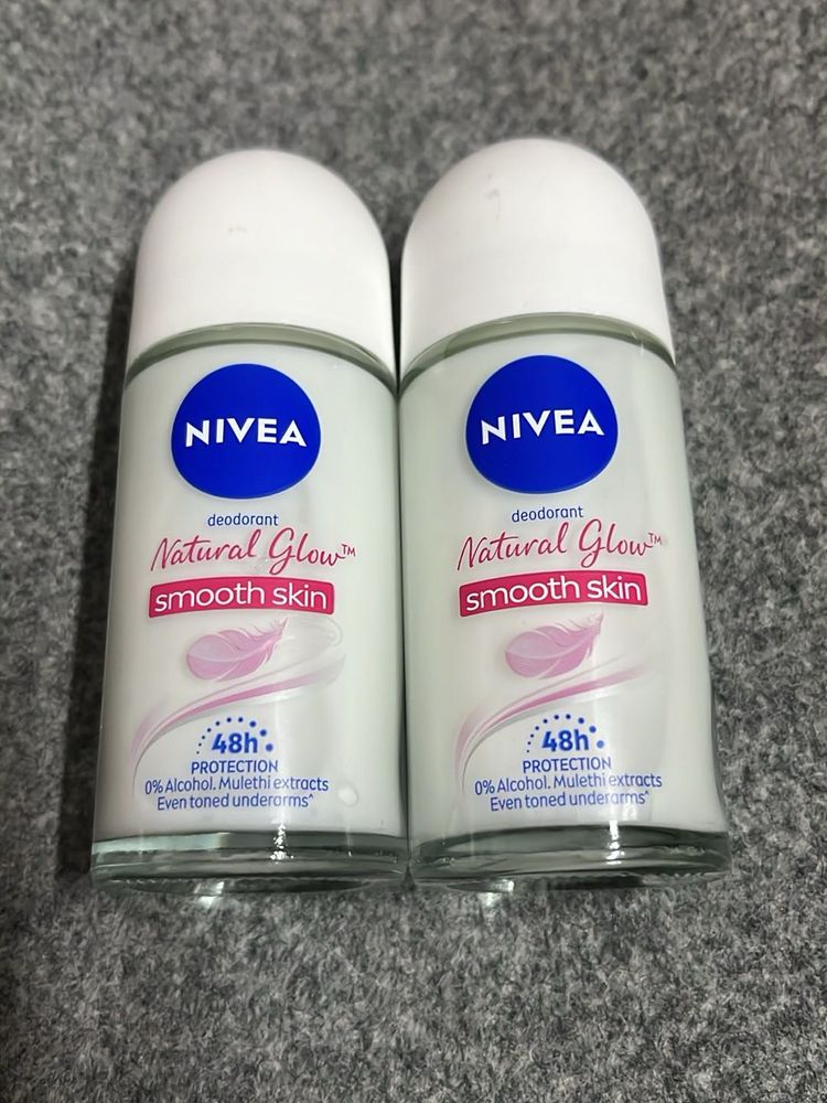 Nivea Natural Glow Smooth Skin Roll On Pack 2