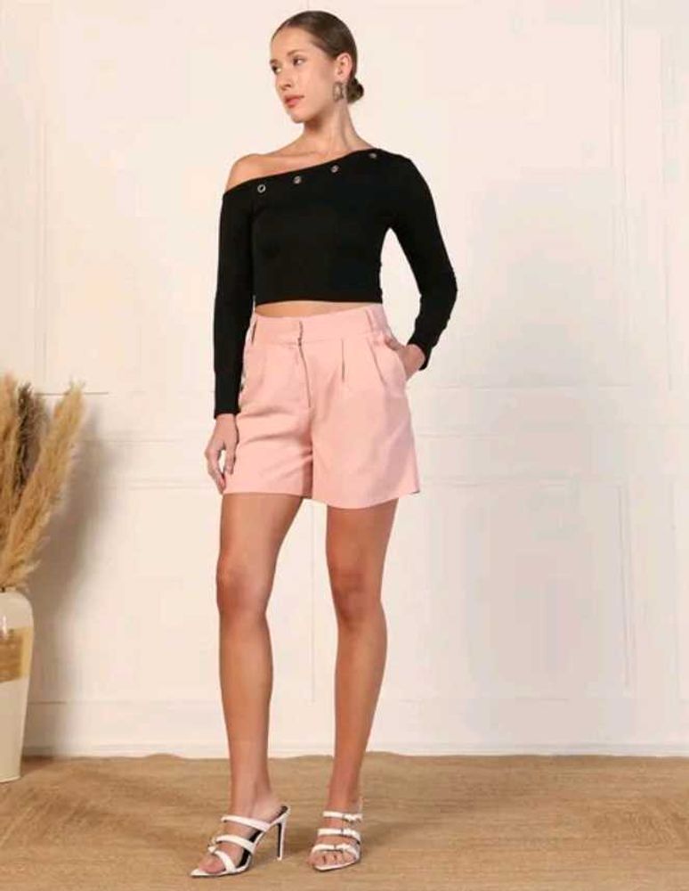 Black Off-Shoulder Cropped Top