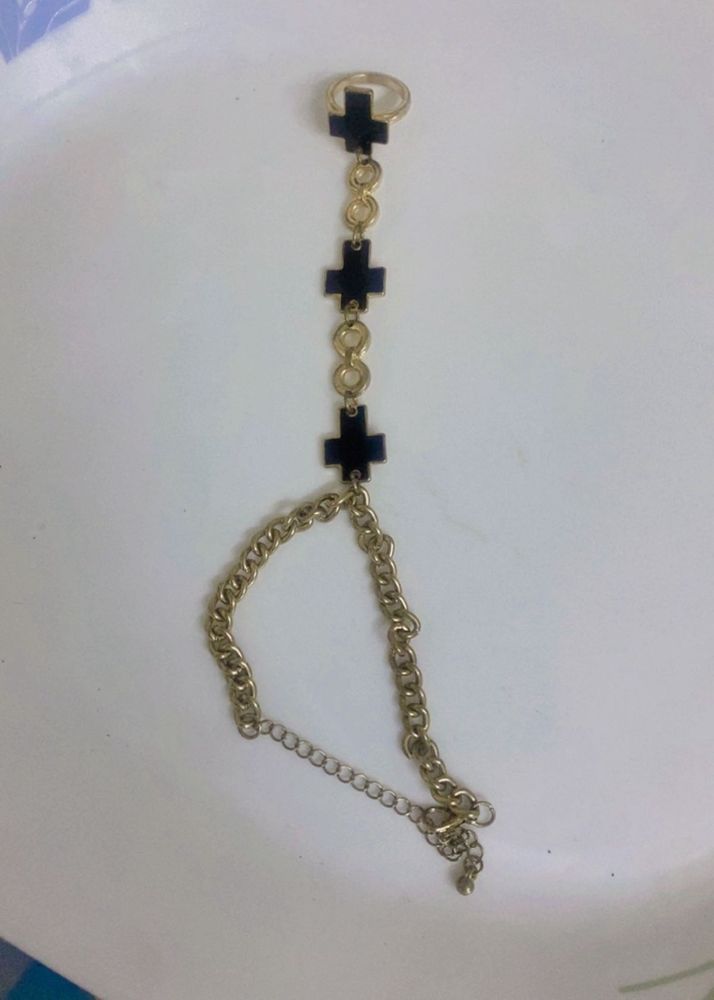 Unique Cross Hand Chain Bracelet