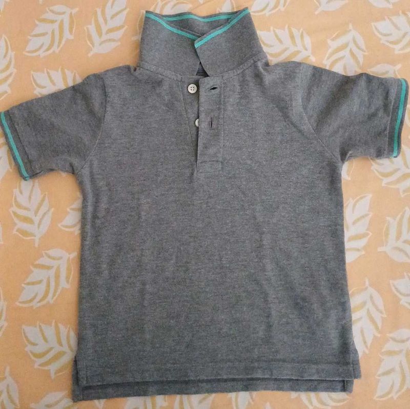 Boys' Grey Polo T-Shirt