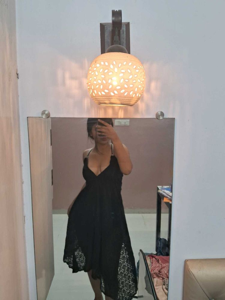 Sexy Lace V neck Black Dress♥️