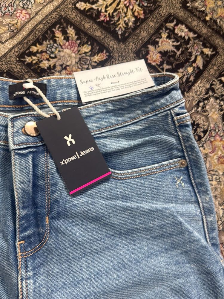 Light Wash Flared Denim Jeans