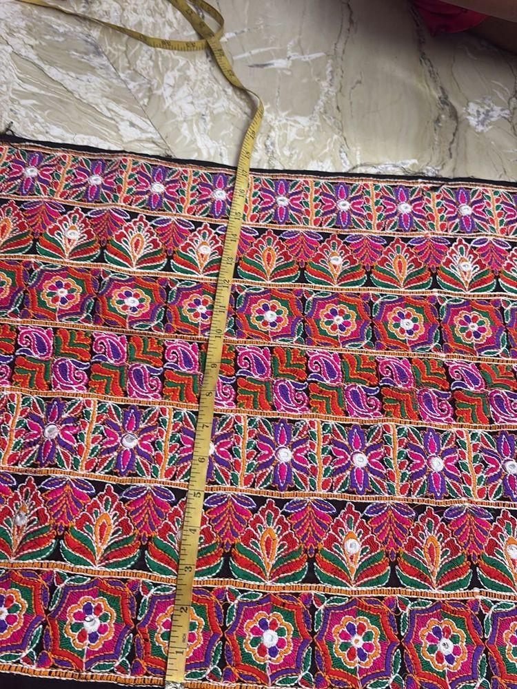 Vibrant Embroidered Ethnic Fabric