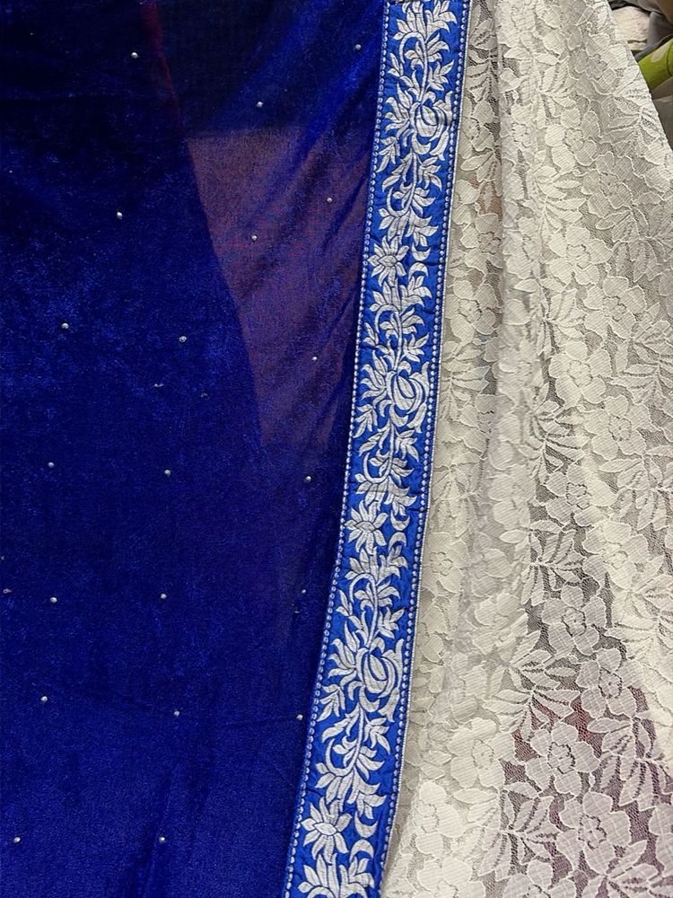 Royal Blue Embellished Saree🦋💙
