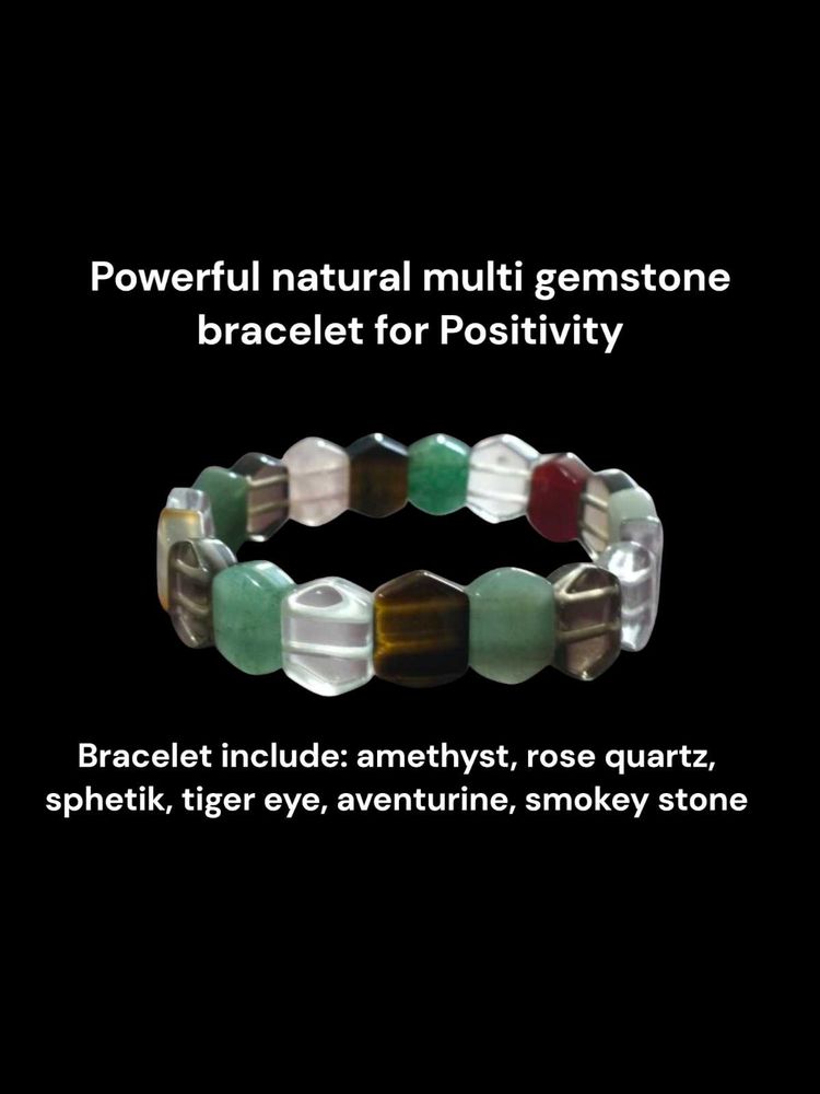 Multi Gemstone Crystal Unisex Bracelet