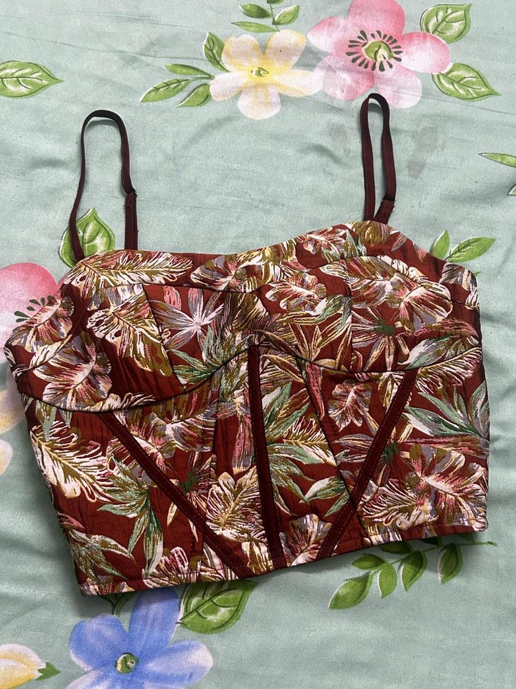 Floral Print Corset Top