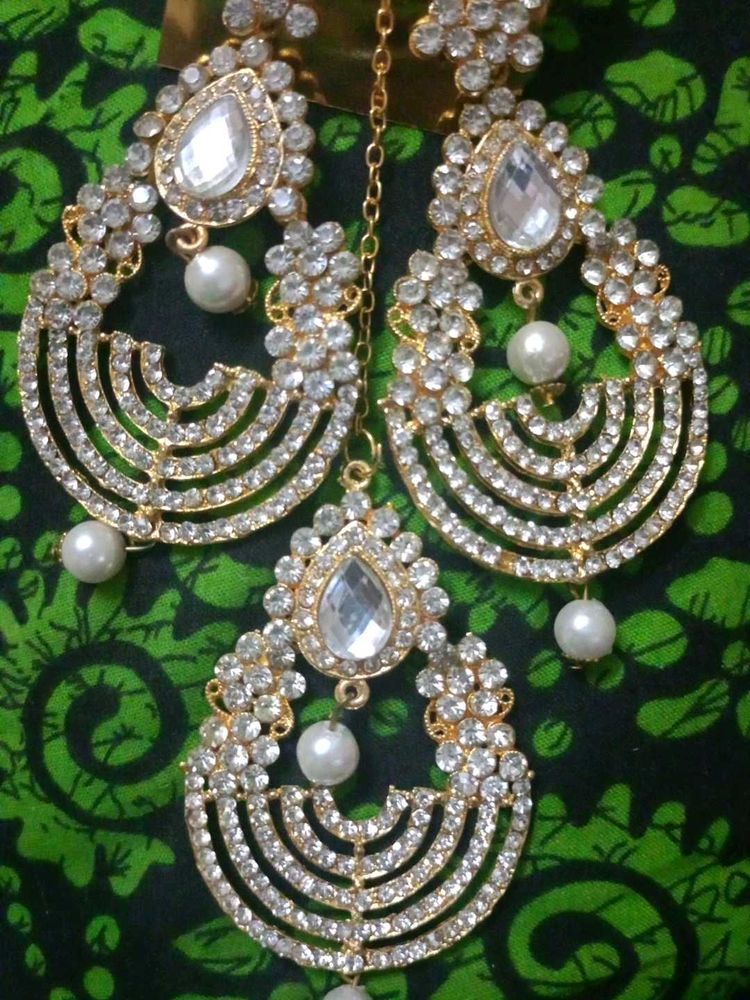 Stunning Bridal Jewellery Set with Pearls &amp; Crysta