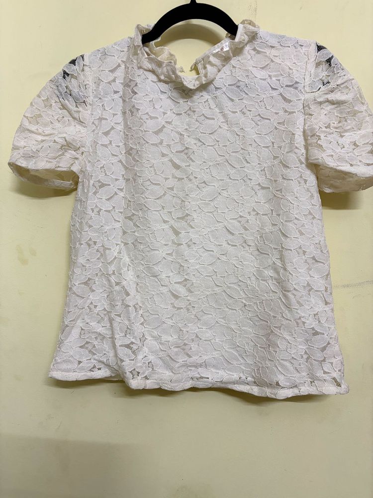 Elegant White Lace Top