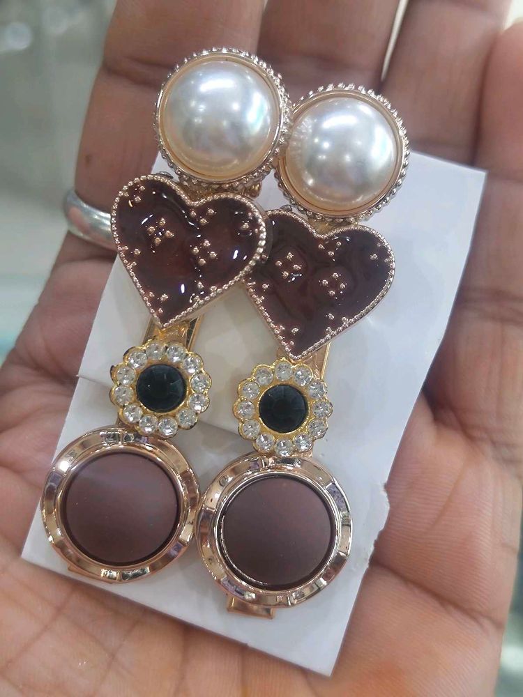 combo of Elegant Pearl &amp; Heart Dangle Earrings
