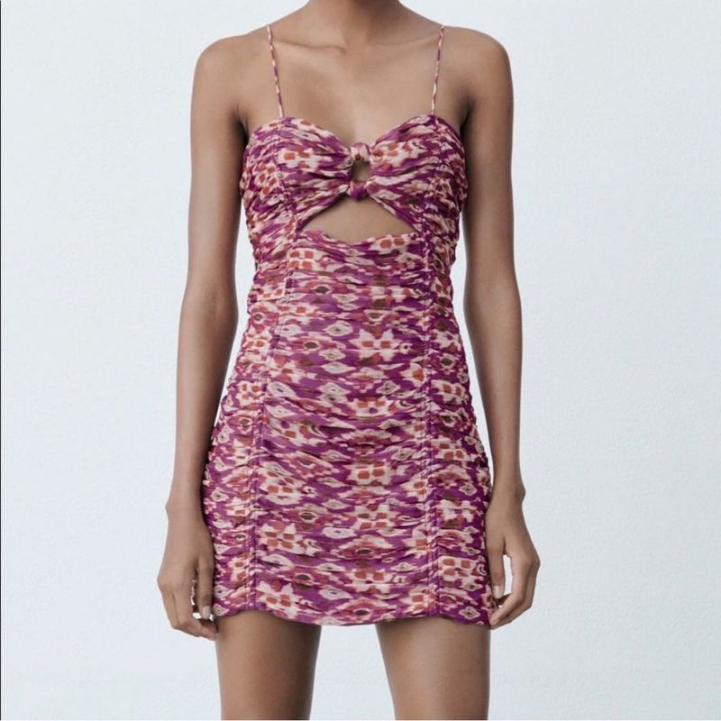 Zara Brand New Floral Cutout Sexy Mini Dress